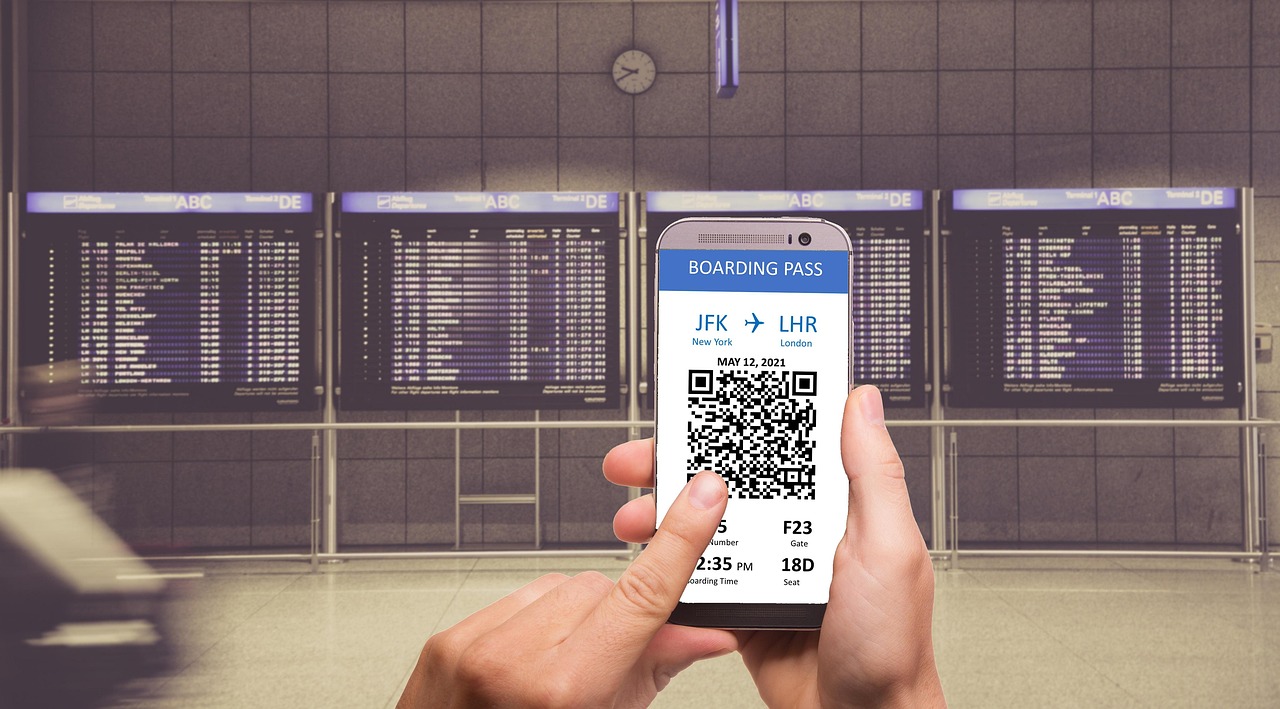 Clean airport boarding pass QR code